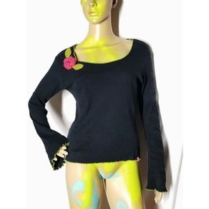 Marabou long sleeve flaired shirt XS